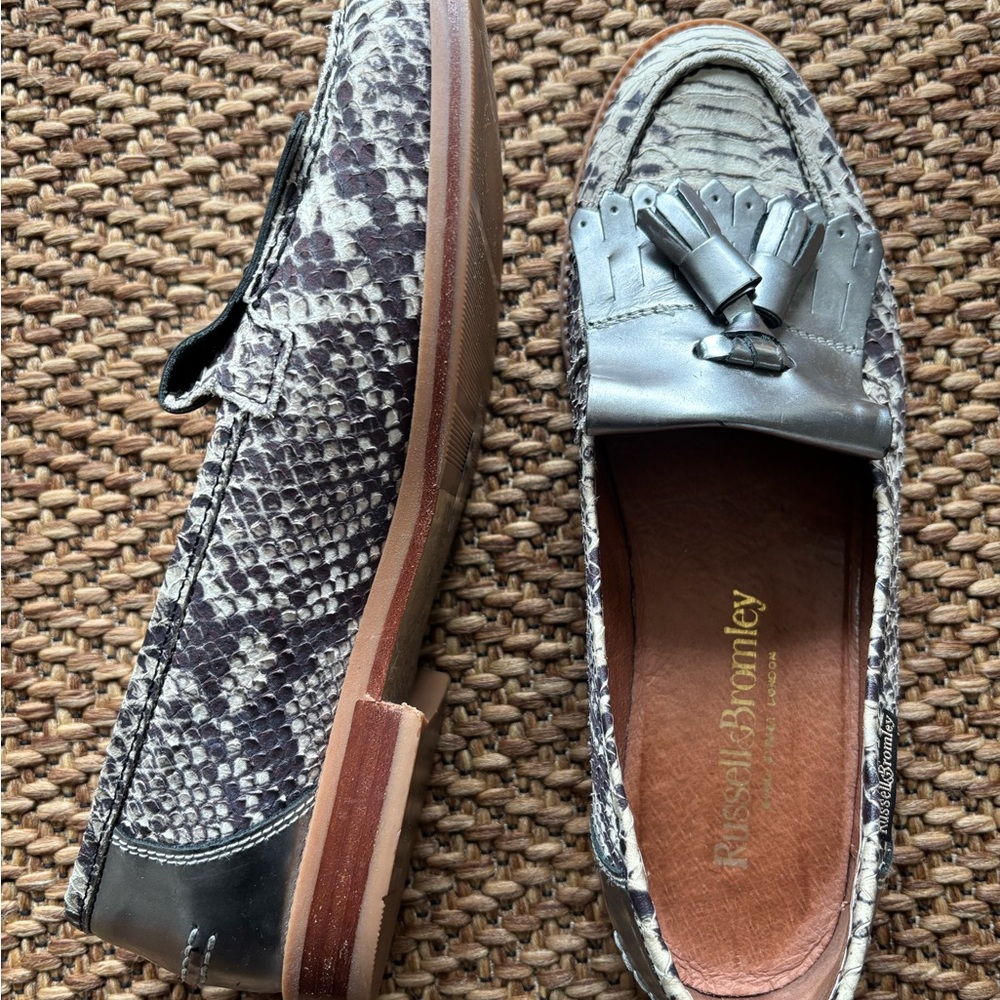 Russell & Bromley Snakeskin Loafers